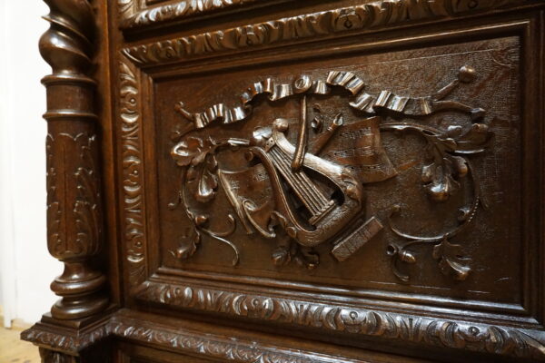 STARA BOGATO RZEŹBIONA BIBLIOTEKA NEORENESANS FRANCJA