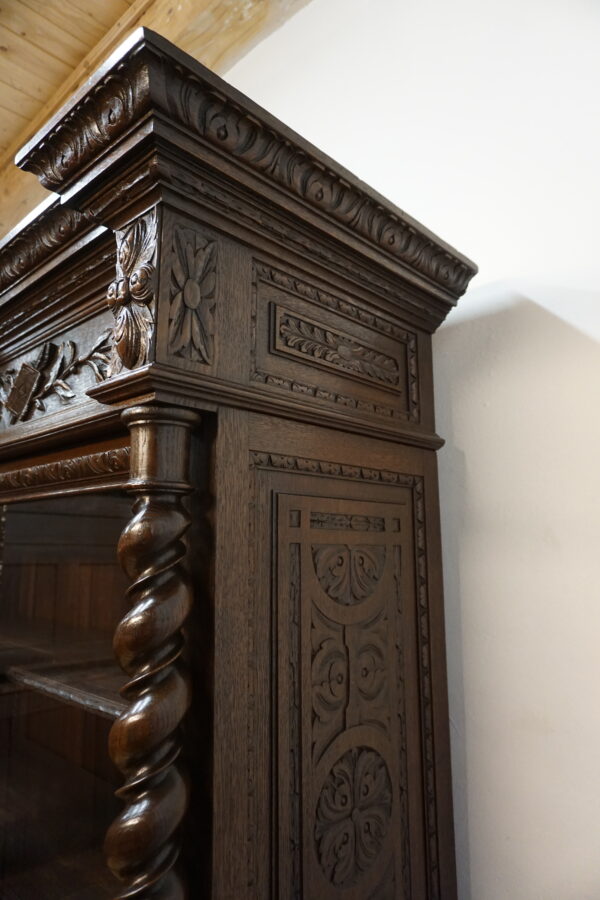 STARA BOGATO RZEŹBIONA BIBLIOTEKA NEORENESANS FRANCJA