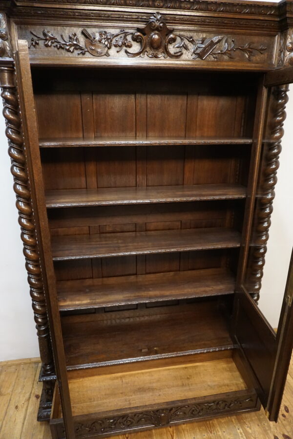 STARA BOGATO RZEŹBIONA BIBLIOTEKA NEORENESANS FRANCJA