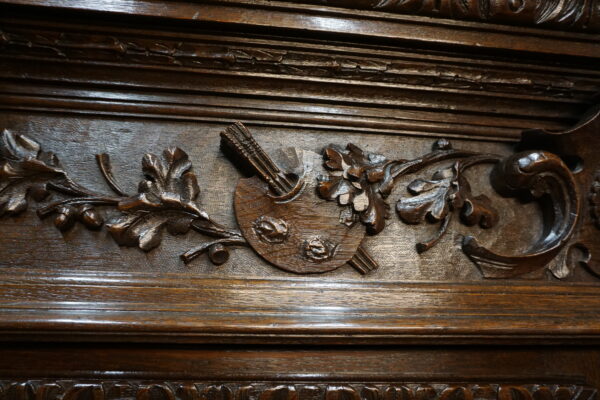 STARA BOGATO RZEŹBIONA BIBLIOTEKA NEORENESANS FRANCJA