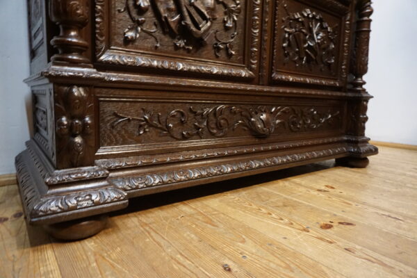 STARA BOGATO RZEŹBIONA BIBLIOTEKA NEORENESANS FRANCJA