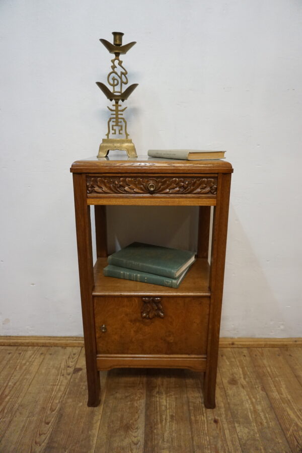 SECESYJNA SZAFA NOCNA Z MARMUROWYM BLATEM