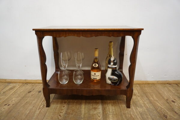 STYLOWY STOLIK KAWOWY BAREK Z INTARSJĄ FRANCJA