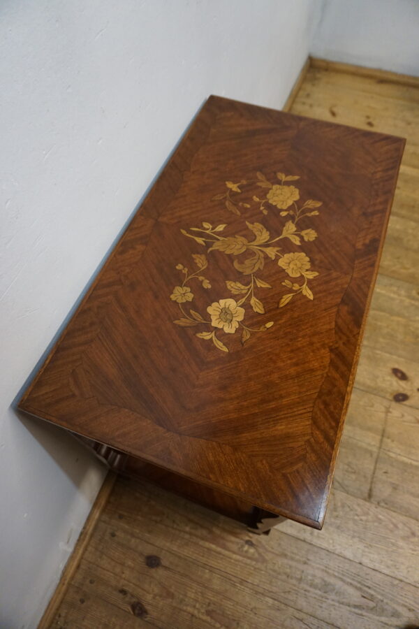 STYLOWY STOLIK KAWOWY BAREK Z INTARSJĄ FRANCJA