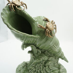 Dekoracyjny Porcelanowy Wazon w Kształcie Muszli z Krabami z brązu