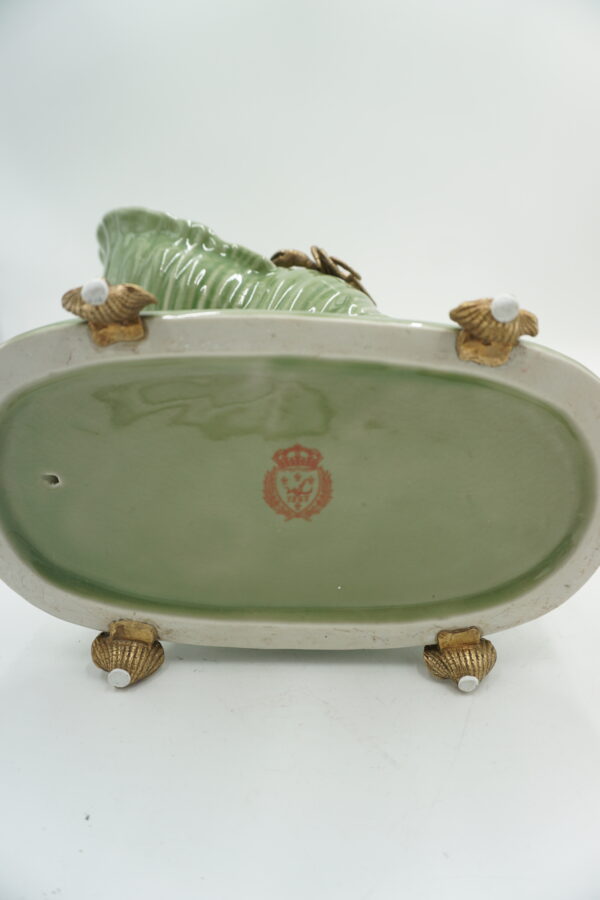 Dekoracyjny Porcelanowy Wazon w Kształcie Muszli z Krabami z brązu