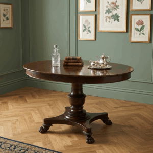 ELEGANCKI OWALNY STOLIK NA LWICH ŁAPACH GABINETOWY DO GRY