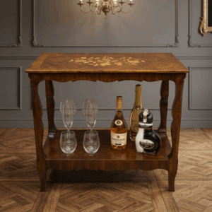 STYLOWY STOLIK KAWOWY BAREK Z INTARSJĄ FRANCJA