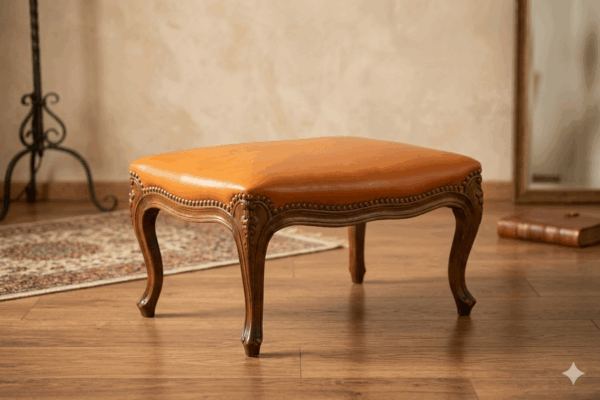 PUFA SIEDZISKO PODNÓŻEK LUDWIK SKÓRA NATURALNA