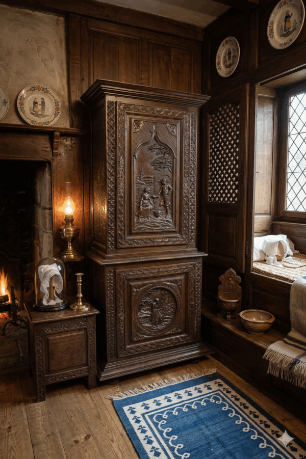 STARY KABINET BRETOŃSKI BAREK RZEŹBIONY FRANCJA