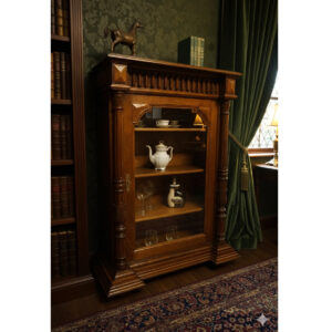 STARA EKLEKTYCZNA Dębowa Biblioteczka / Witryna Gabinetowa UNIKAT