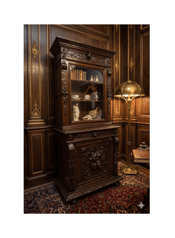 STARY NIESPOTYKANY KREDENS BIBLIOTECZKA NEORENESANS szer-94,5