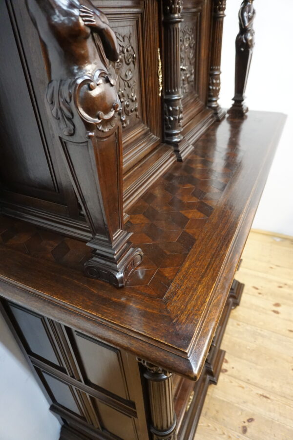 MONUMENTALNY KABINET NEORENESANSOWY – Figuralny bogato rzeźbiony