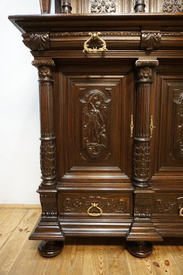 MONUMENTALNY KABINET NEORENESANSOWY – Figuralny bogato rzeźbiony