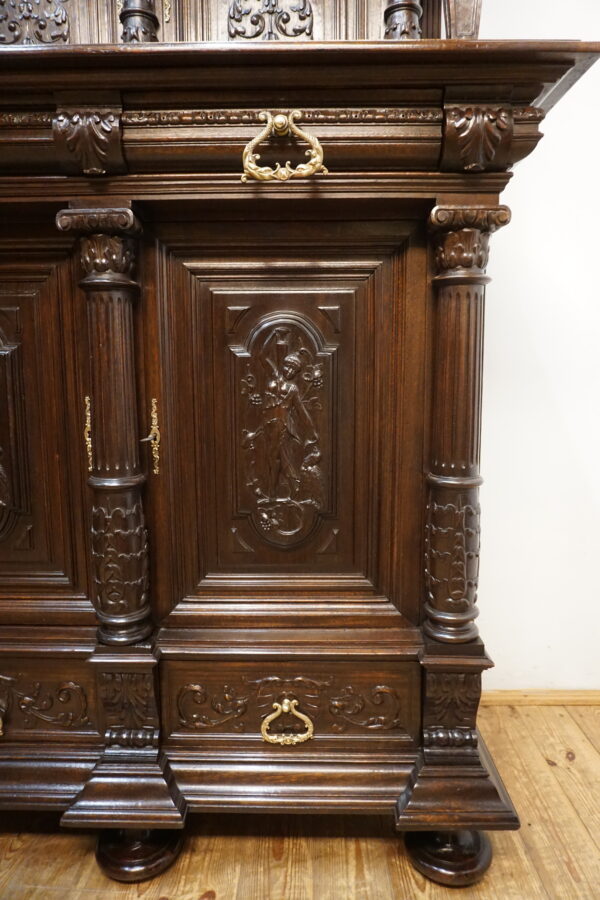 MONUMENTALNY KABINET NEORENESANSOWY – Figuralny bogato rzeźbiony