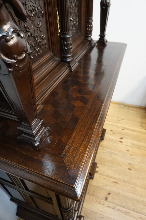 MONUMENTALNY KABINET NEORENESANSOWY – Figuralny bogato rzeźbiony