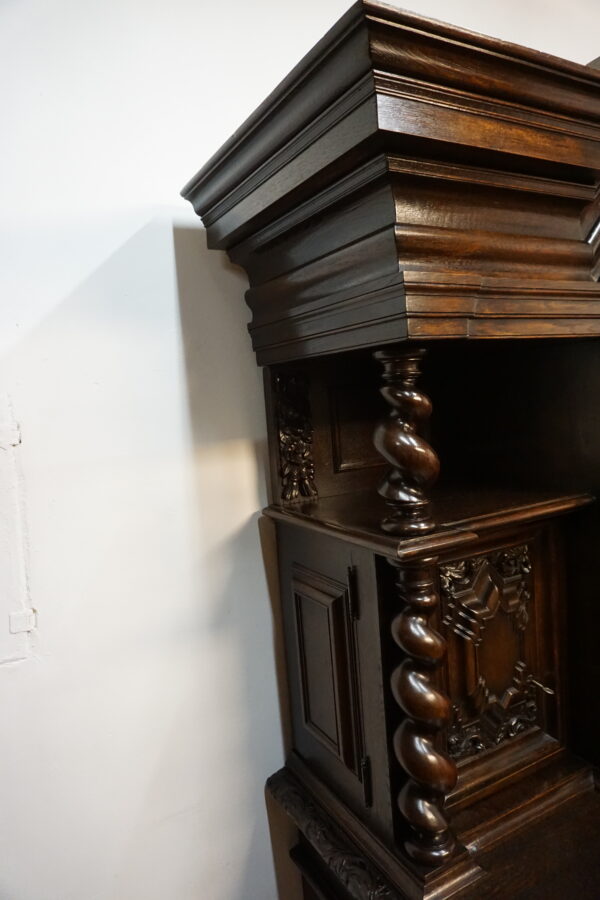 UNIKAT! Figuralny Kredens Bogato RZEŹBIONY BAROK DĄB RYCERZE