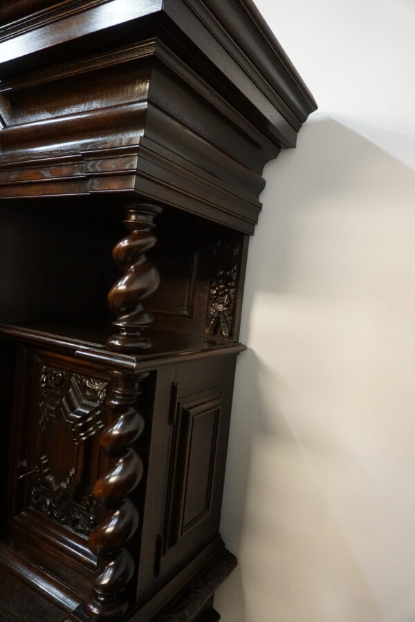 UNIKAT! Figuralny Kredens Bogato RZEŹBIONY BAROK DĄB RYCERZE