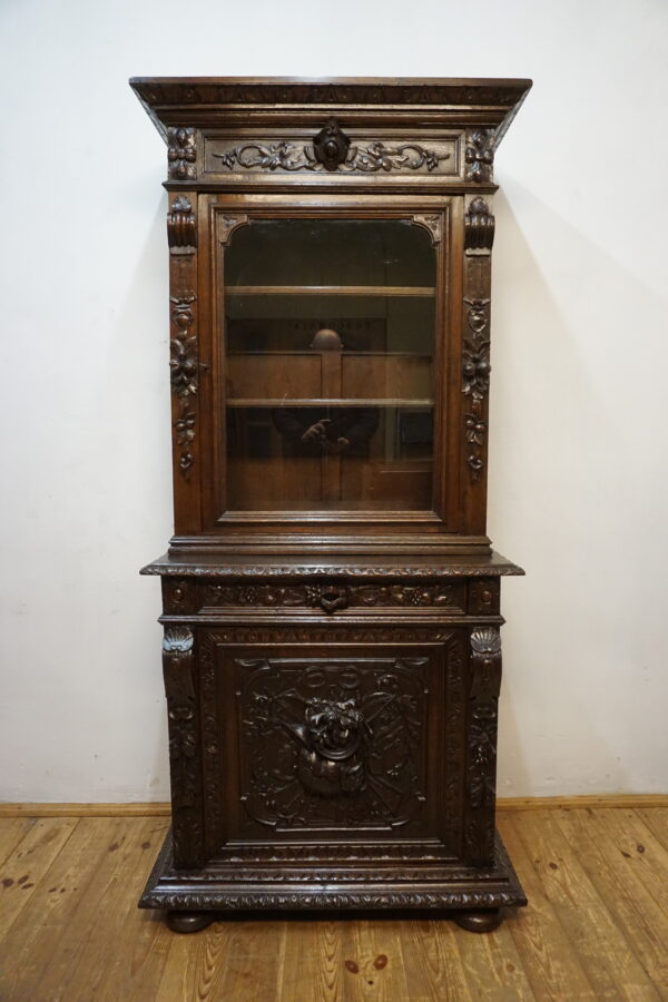 STARY NIESPOTYKANY KREDENS BIBLIOTECZKA NEORENESANS szer-94,5