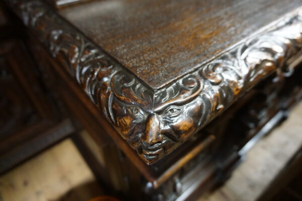 UNIKAT! Figuralny Kredens Bogato RZEŹBIONY BAROK DĄB RYCERZE