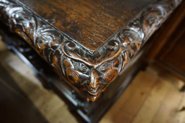 UNIKAT! Figuralny Kredens Bogato RZEŹBIONY BAROK DĄB RYCERZE