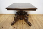 UNIKATOWY STÓŁ GABINETOWY – RZEŹBIONY MASZKARONY – PO RENOWACJI