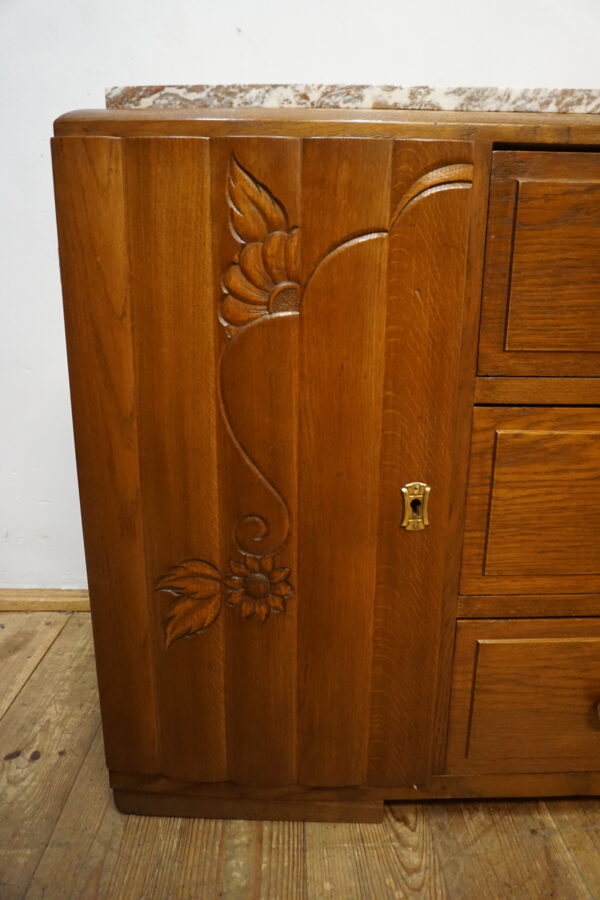 ZGRABNA KOMODA FRANCUSKIE ART DECO KAMIENNY BLAT