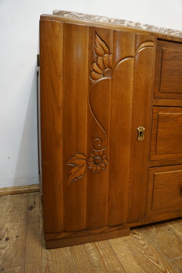 ZGRABNA KOMODA FRANCUSKIE ART DECO KAMIENNY BLAT