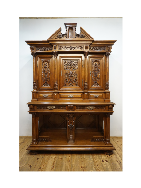 Stary Pałacowy Kabinet - Kredens Neorenesans Francja Figura Diabła