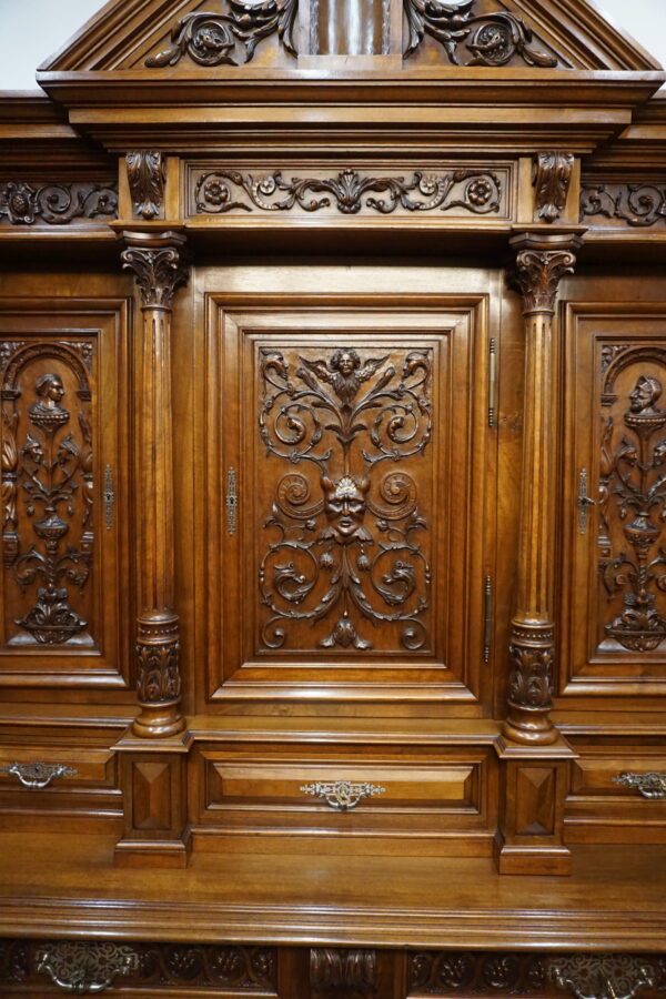 Stary Pałacowy Kabinet - Kredens Neorenesans Francja Figura Diabła