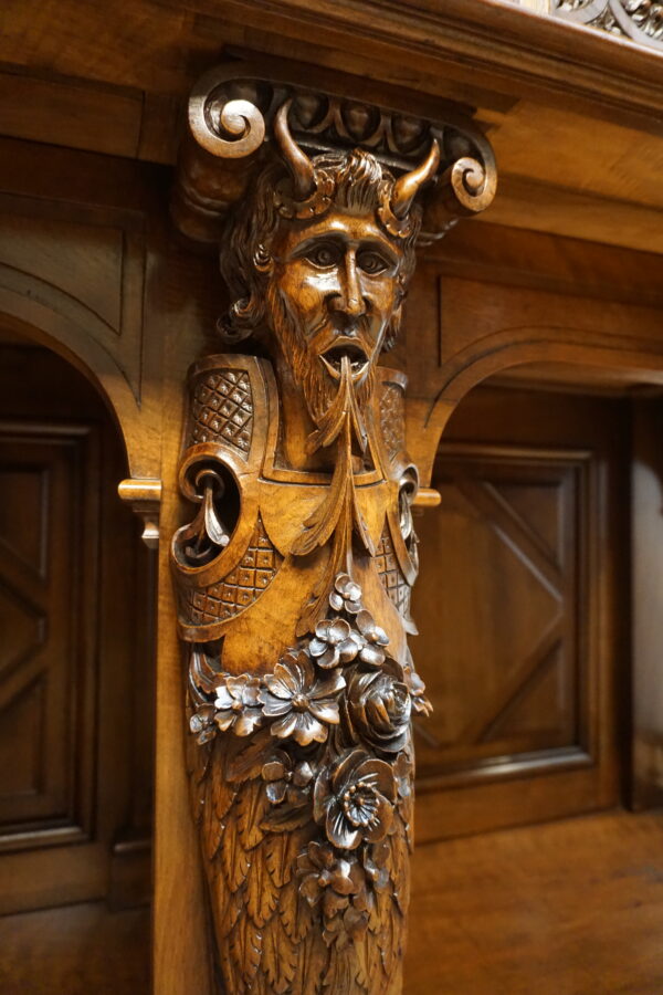 Stary Pałacowy Kabinet - Kredens Neorenesans Francja Figura Diabła