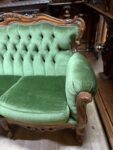 Stylowy Komplet Wypoczynkowy Ludwik Kanapa + 2 Fotele Butelkowa Zieleń
