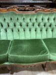 Stylowy Komplet Wypoczynkowy Ludwik Kanapa + 2 Fotele Butelkowa Zieleń